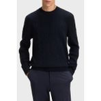 Boss Örgülü Yün ve Kaşmir Karışımlı Regular Fit Bisiklet Yaka Kazak Erkek Kazak 50549975 404 - Lacivert - 2XL