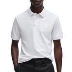 Boss Passenger Beyaz 100 Slim-Fit Streç Pamuk Logo Yamalı Polo Erkek T-shirt