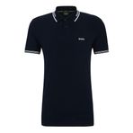 BOSS Paul Slim-Fit erkek polo tişört, streç pamuk, markalı, Koyu Mavi 402, S