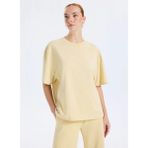 Boss Sarı Kadın Standart Yazı Baskılı T-Shirt 50545498