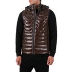 BOSS Su İtici Regular Fit Kapüşonlu Kuş Tüyü Dolgulu Şişme Yelek, Kahve, M Beden, Erkek