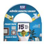 Boss Tape 15 KG Çift Taraflı Köpük Aksesuar Montaj Bandı 24 mm x 10m