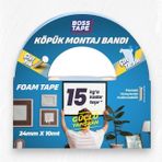 Boss Tape 24 mm 10 mt Çift Taraflı Köpük Aksesuar Montaj Bandı