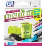 Boss Tape 30 Adet Suya Dayanıklı, Yazılabilen Şeffaf Etiket Baharatlık ve Saksılar İçin - 20 Adet