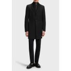 Boss Yün Karışımlı Su Itici Slim Fit Çıkarılabilir Yaka Uzun Kaban Erkek Kaban 50551117 001 - Siyah - 52