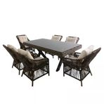 Bossa | Rattan Bahçe Masa Takımı | 100X200 6 Kişilik Bahçe Mobilyası