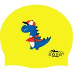 Bosstancı Premıum Serıes Dinozor Baskılı Silikon Bone Yüzücü Havuz ve Deniz Bonesi - Sarı - Standart