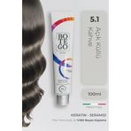botegohair Profesyonel Krem Saç Boyası - 5.1 Açık Küllü Kahve 100 ml - Plex, Keratin, Seramid