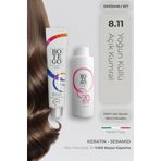 botegohair Profesyonel Krem Saç Boyası - 8.11 Yoğun Küllü Açık Kumral 100 ml - 20 Volume 150 ml Oksidan SET
