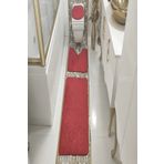 BotigaHome Gofraj Kırmızı Banyo Halısı Klozet Takımı 3'lü Set