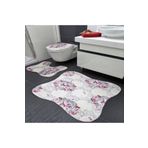 BotigaHome Kelebek Model Banyo Halısı Klozet Takımı 3'lü Set