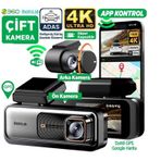Botslab 360+ G980H Pro Adas Ön Kamera Gerçek 4K Uhd Arka 2K Qhd 170 Derece Geniş Açı Lens Gece Görüşü Dahili Gps Modülü Akıllı Araç Içi Kamera Siyah