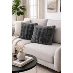 Bottega Home Antrasit Bubble Desenli Peluş Çift Taraflı 2'li Kırlent Kılıfı (40x40) - 2 ADET