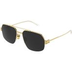 Bottega Veneta BV 1127S 002 57 Unisex Güneş Gözlüğü - Altın