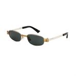 Bottega Veneta BV 1381S 003 50 Dikdörtgen Gri Metal Unisex Güneş Gözlüğü