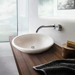 Botticino Mermer Honlu Oval Çanak Lavabo Cm-b-002-c Beyaz