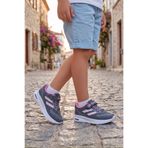 BOUIS Çocuk Füme Pembe Cırt Cırtlı Işıklı Triko Günlük Yürüyüş Koşu Spor Ayakkabı Bağcıklı Rahat Konforlu Okul Sneaker