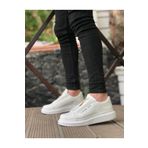 BOUIS Erkek Günlük Beyaz Fermuar Detaylı Yüksek Tabanlı Spor Ayakkabı Rahat Lüks Dayanıklı Sneakers