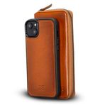 Bouletta Apple iPhone 14 Plus Uyumlu Deri Zip Kılıf RST2EF