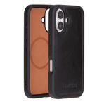 Bouletta Apple iPhone 16 Plus uyumlu, Hakiki Deri, El Yapımı Kılıf, Parlak Siyah