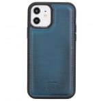 Bouletta BRN4EF Mavi Apple iPhone 12 Pro Uyumlu Deri Arka Kapak