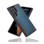 Bouletta BRN4EF Mavi Samsung Galaxy S22 Ultra Uyumlu Deri Arka Kapak