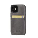 Bouletta FXC-CC Deri Telefon Kılıfı iPhone 12 5.4inç TN18EF Gri