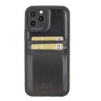 Bouletta FXC-CC Deri Telefon Kılıfı iPhone 12 6.7inç RST1 Siyah