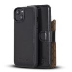 BOULETTA iPhone 14 Plus Kılıf Cüzdan Magsafe - Gerçek Deri Manyetik Sökülebilir Folyo Telefon Kılıfı RFID Kart Tutuculu 3 Yuvalı 6,7 inç Siyah