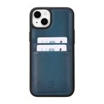 BOULETTA iPhone 15 Plus Kart Tutuculu Kılıf - Hakiki Deri, Koruyucu, İnce Telefon Kılıfı, 2 Kart Tutucu, RFID Engelleme 6,7 inç, Mavi