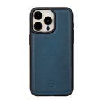 BOULETTA iPhone 15 Pro Max (6,7 inç) Telefon Kılıfı ile Uyumlu Hakiki Deri Yumuşak Geçmeli Arka Kapak Kılıf İnce ve Koruyucu MagSafe ve Kablosuz Şarj Telefon Kılıfı ile Uyumlu, Mavi