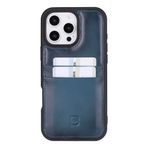 BOULETTA iPhone 16 Pro için Kart Tutuculu El Yapımı Birinci Sınıf Deri Kılıf, Düşmeye/Darbe Koruması, İnce, Kamera Koruması, RFID Engelleme, 6,3 inç Mavi