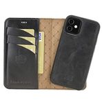 Bouletta MW Deri Telefon Kılıfı iPhone 12 5.4inç RST1 Siyah RFID