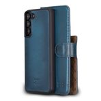 BOULETTA Samsung Galaxy S22 Plus için Cüzdan Kılıf - Deri Sökülebilir Manyetik RFID Kapaklı Folyo Telefon Kılıfı, Erkekler ve Kadınlar için 4 Kart Yuvalı 15,6 cm Lacivert