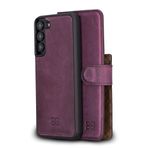 BOULETTA Samsung Galaxy S22 Plus için Cüzdan Kılıf - Deri Sökülebilir Manyetik RFID Kapaklı Folyo Telefon Kılıfı, Erkekler ve Kadınlar için 4 Kart Yuvalı 15,6 cm Mor