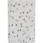 Boumini 80x80 cm %100 Pamuklu Çift Katlı Bebek Battaniyesi Çam Ormanı Bej - Gri - Yenidoğan