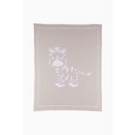 Boumini Bebek Triko Battaniyesi Çift Taraflı Krem Zebra 80x80 cm
