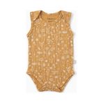 Boumini Kolsuz Bebek Çıtçıtlı Atlet Müslin Bebek Body Bahar Çiçekli Hardal-hardal Hardal