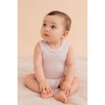 Boumini Pamuklu Bebek ÇıtÇıtlı Atlet Body Pembe Çizgili Zarf Yaka 0-36 ay - 6 - 9 Ay