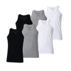 BOUN MARCHE Erkek Atlet Premium 6'Lı Kutu Penye Süprem %100 Pamuk - 2XL - Mix Color