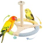 Boutihao Kuş ayaklı levrek oyuncağı, ahşap levrek standı, kokatiel döner tünek, kafes için, çatal, kafes, papağan için oyuncak, döner hareketli kafesler için aksesuar