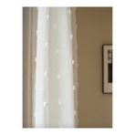 Boutique Curtain Keten Ponpon Puantiyeli Tül Perde Düz Pilesiz Ekstraforlu Rustik/ Korniş Uyumlu