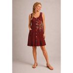 Boutique Juji BOHEM TASARIM AYARLANABİLİR BAĞCIKLI BORDO TENCEL ELBİSE / EL İŞÇİLİĞİ & ÖZGÜN MODEL