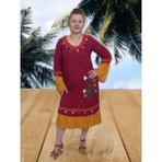 Boutique Venüs Bordo Tasarım Elbise - Bordo - Camel