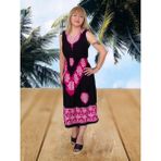 Boutique Venüs Şilebezi Taş Baskılı Elbise - Standart - Siyah - Pembe