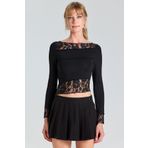 boutiquen Dantel Detaylı Siyah Bluz 2774
