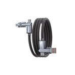 bovinox 4 in 1 Şarj Kablosu Type-C to Type-C USB Lightning Uçlu Örgü 120W Şarj Kablosu Metal Uçlu