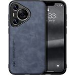 Bovinox Huawei Pura 70 Kamera Korumalı Kılıf Deri Görünümlü Tam Koruma Vintage Premium Deri Lansman Kılıf - Lacivert - Renk