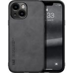 Bovinox Iphone 15 Kamera Korumalı Kılıf Deri Görünümlü Tam Koruma Vintage Premium Deri Lansman Kılıf - Siyah - Renk