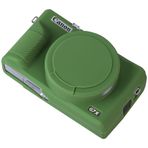 BOVKE Canon Powershot G7 X Mark III dijital kamera için silikon kamera kılıfı, G7 X Mark iii kamera yumuşak kılıf kapak Mark iii kauçuk kamera kılıfı, çıkarılabilir objektif kapaklı, yeşil